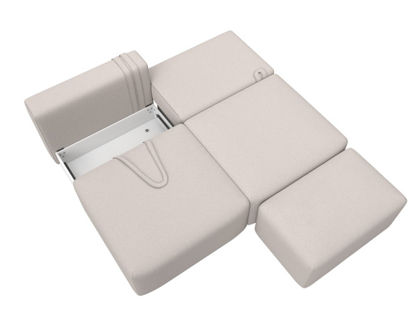 Диван прямой модульный с пуфом Лига-060 НПБ Замша