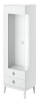 Шкаф с витриной Фарго однодверный левый (ЛЕВЫЙ,ЛДСП Белый снег/Лак белый)