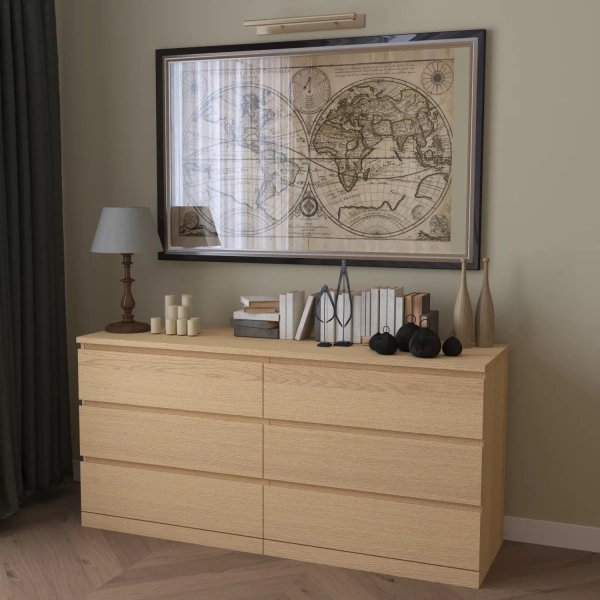 Комод Варма Прайм 6Д дуб беленый