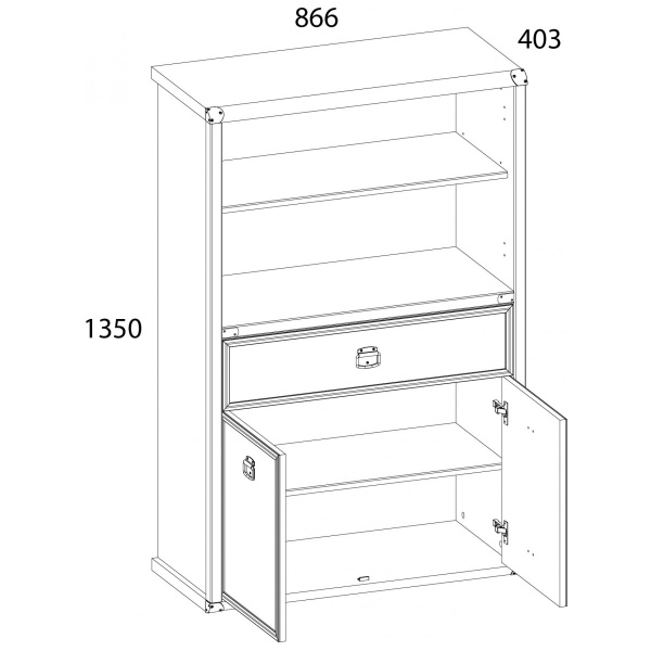 Шкаф открытый 2D1S MAGELLAN