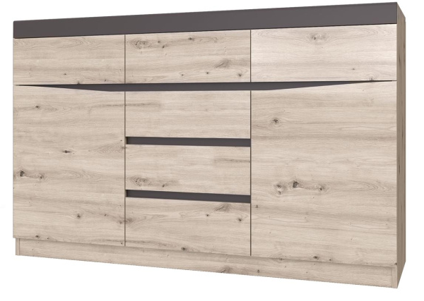 Комод Тиана 6 ящиков 2 двери (6 ЯЩИКОВ+2 ДВЕРИ  ЛДСП Дуб Бонифаций/ЛДСП Дуб Бонифаций-Вольфрам.)