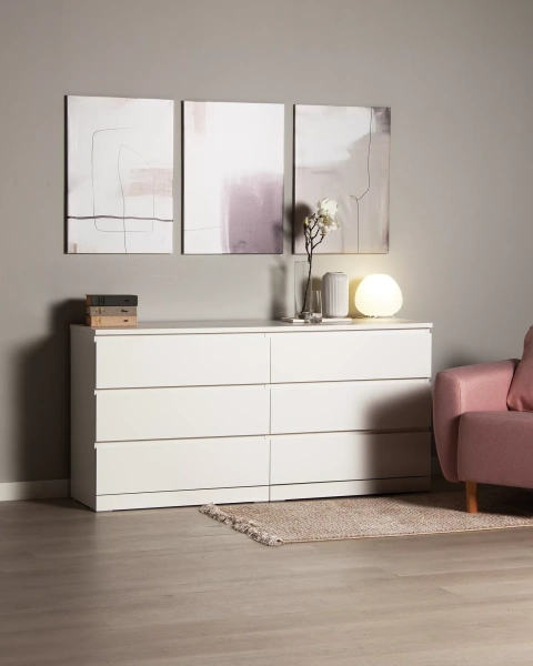 Комод Варма 6Д большой с шестью ящиками, белый