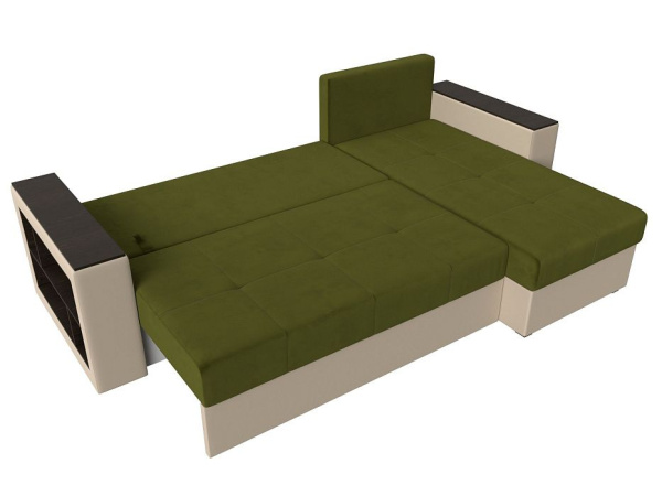 Диван угловой Дубай Лайт правый угол Микровельвет\Экокожа