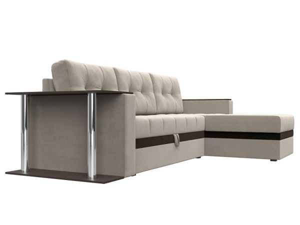 Диван угловой Атланта М правый угол Микровельвет