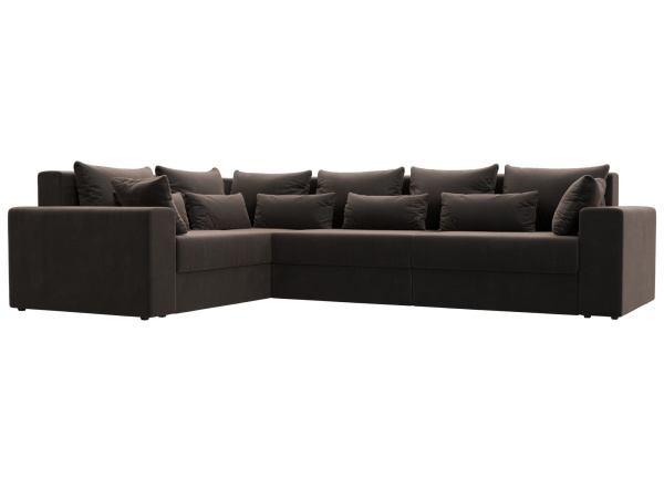 Диван угловой Майами Long левый угол Велюр (Коричневый)