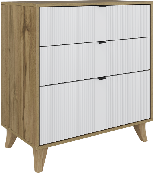 Комод Лаура (Дуб вотан/Белый шагрень)