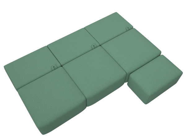 Диван прямой модульный с пуфом Лига-060 НПБ Лонг Рогожка