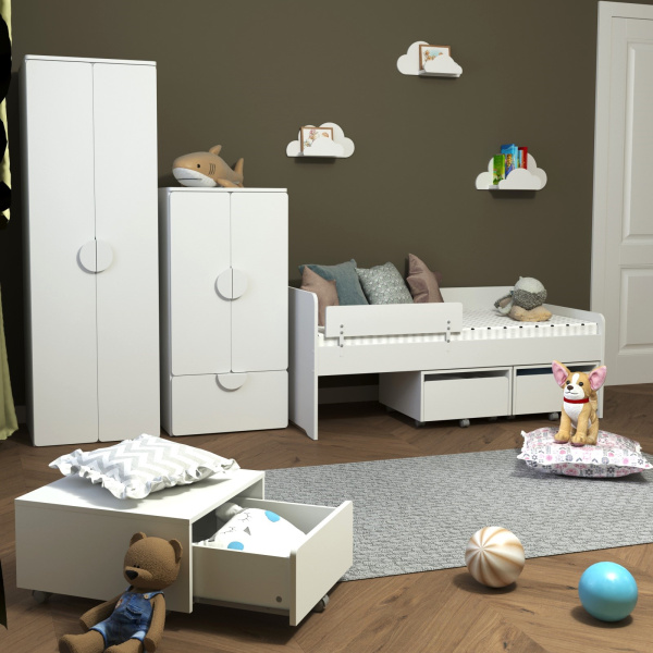 Шкаф ПИКСИ распашной двухдверный с полкой и выдвижным ящиком