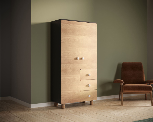 Шкаф двухдверный с тремя ящиками Split SP16