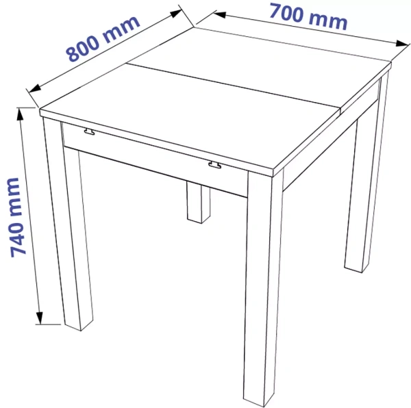 Стол обеденный раскладной ВАРДИГ С 80(120)x70 шпон, ясень белый