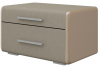 Тумба прикроватная Вива 2 ящика (ЛДСП Латте./МДФ (пл.) Мокко глянец,Текстиль)