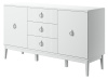Комод Фарго 2 двери 3 ящика (2 ДВЕРИ-3 ЯЩИКА, ЛДСП Белый снег/МДФ ЛАК Белый)