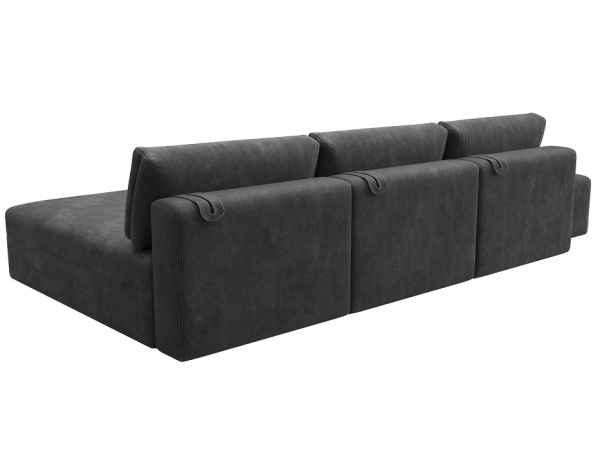 Диван угловой модульный с пуфом Лига-060 НПБ Лонг угол универсальный Велюр