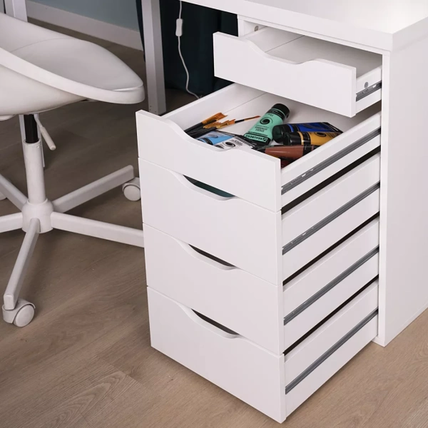 Стол письменный Ингар белый,120x75, с одной тумбой