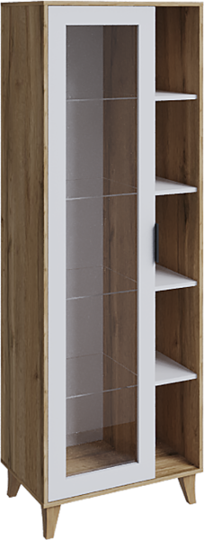 Пенал стекло Лаура (Дуб вотан/Белый шагрень)