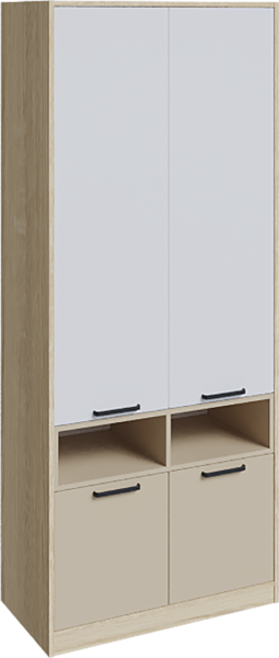 Шкаф Твист 2 двери (Дуб сонома/Белая шагрень)