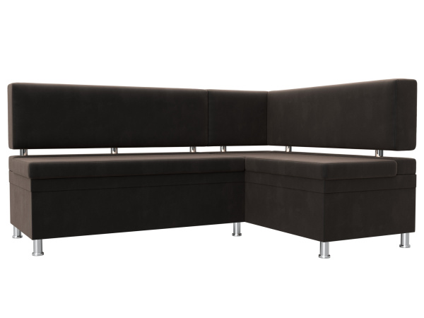 Диван кухонный угловой Стайл правый угол Велюр (Коричневый)