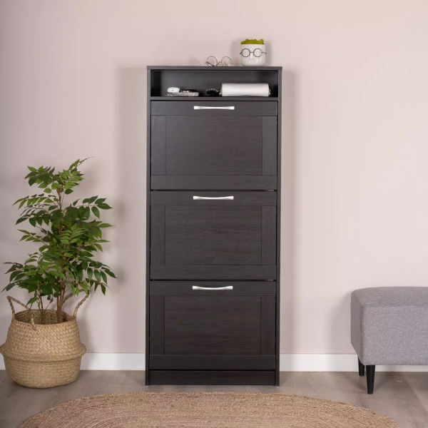 Тумба СИРИУС с нишей и тремя откидными полками для обуви