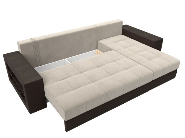 Диван угловой Дубай правый угол Микровельвет\Экокожа