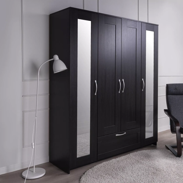 Шкаф СИРИУС четырехдверный с ящиком и двумя зеркалами