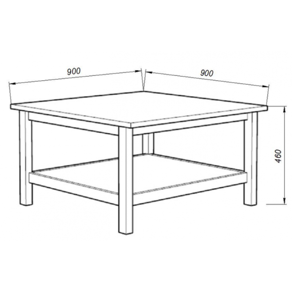 Стол журнальный Кантри, массив сосны, цвет белый