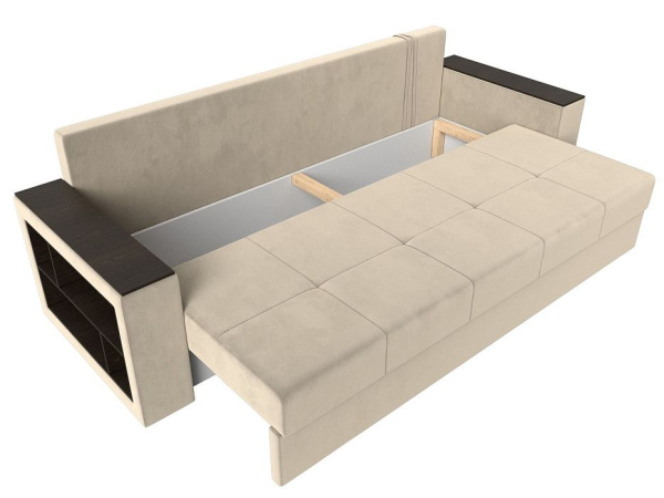 Диван прямой Дубай Лайт полки слева Микровельвет