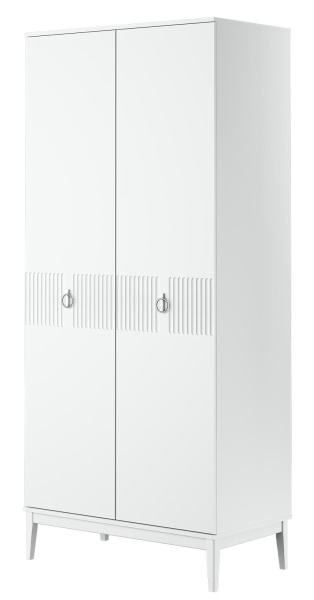 Шкаф распашной Фарго ШР-2 (ЛДСП Белый снег/Лак Белый)