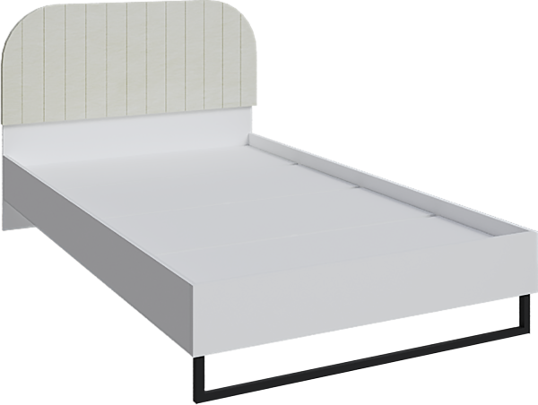 Кровать Эдем 1200 с настилом (Сабия-белая/Латте)