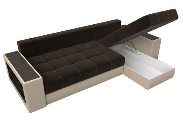 Диван угловой Дубай правый угол Микровельвет\Экокожа