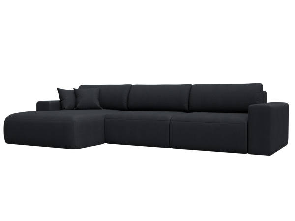 Диван угловой Лига-036 НПБ Классик Лонг левый угол Замша (JOLY 16 темно-серый)