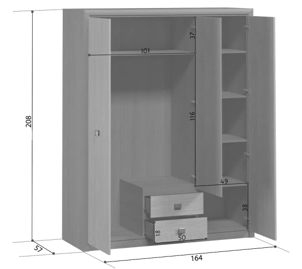 Шкаф КОЕН SZF3D2S