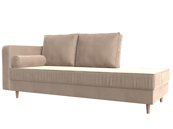 Кушетка Прайм левая Велюр (Бежевый)