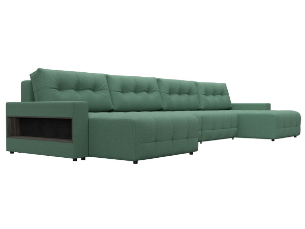 Диван П-образный с полками Лига-053 НПБ Лонг Рогожка