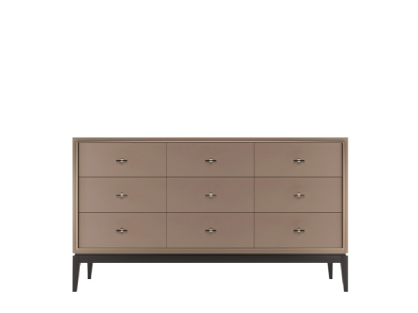 Комод Nice 9 ящиков (Пудровый/Черный/золото)