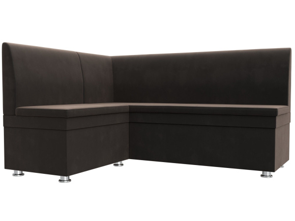 Диван кухонный угловой Уют левый угол Велюр (Коричневый)