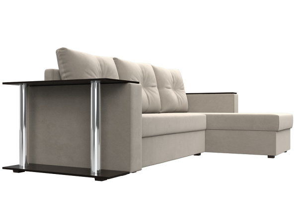 Диван угловой Атланта со столом правый угол Микровельвет