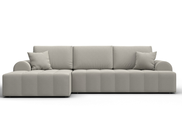 Диван угловой Лига-080 угол левый Рогожка (Амур 02 бежевый)