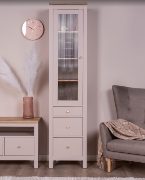 Шкаф САГА с витриной 50 МОРУ (Кашемир/ясень)