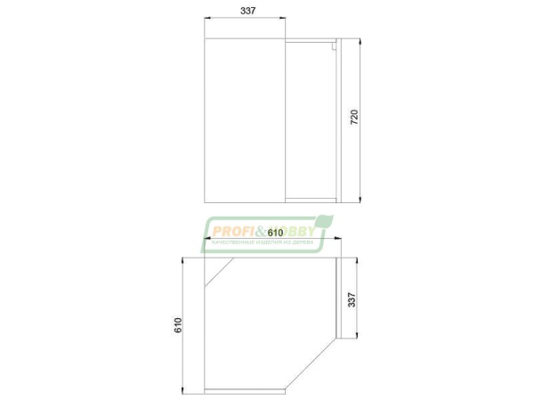 Шкаф Угловой Навесной 61х61х72 +1 полка