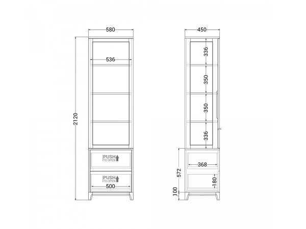 Узкая витрина Case CS164