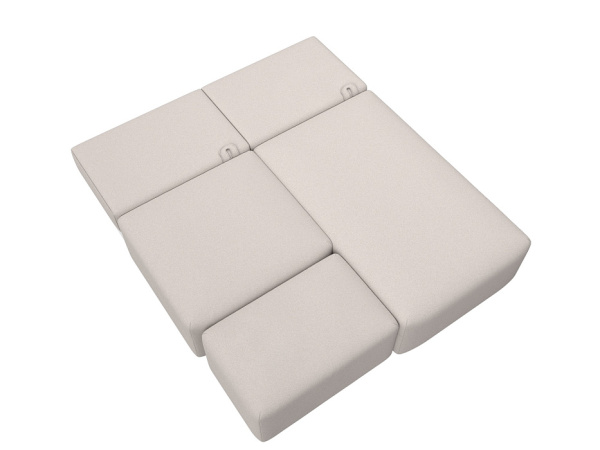 Диван угловой модульный с пуфом Лига-060 НПБ угол универсальный Замша