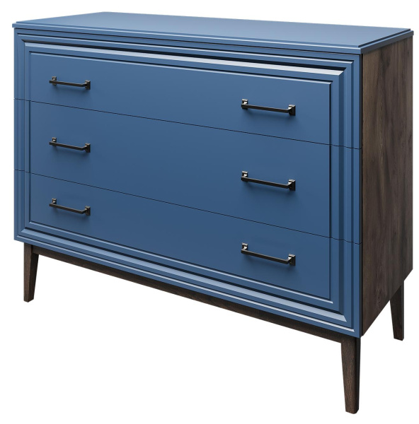 Комод Гориция 3 ящика (3 ЯЩИКА, Таксус/Лак Сапфировый)