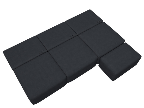 Диван прямой модульный с пуфом Лига-060 НПБ Лонг Замша