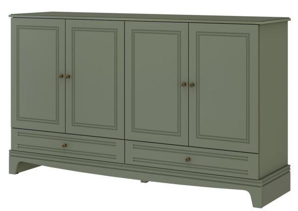 Комод Лорето 4 двери 2 ящика (4 ДВЕРИ+2 ЯЩИКА Лак Зелёный самшит)