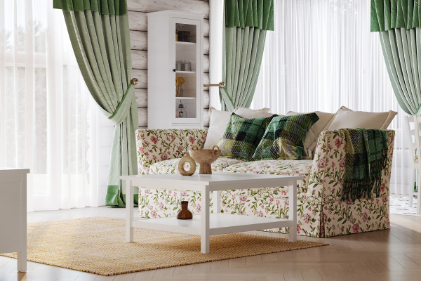 Стол журнальный Кантри, массив сосны, цвет белый