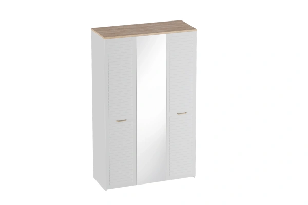 Шкаф трехдверный Гавана (Цвет Дуб натуральный светлый / Белый матовый)