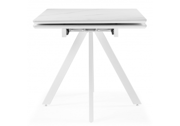 Керамический стол Вилли 140 (200) х 80 белый мрамор alpin white / snow white / белый