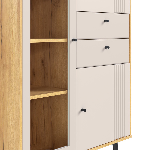 Шкаф низкий (1 стеклодверь)  Вега Саксония