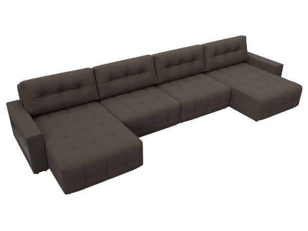 Диван П-образный с полками Лига-053 НПБ Лонг Рогожка