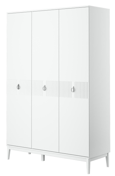 Шкаф распашной Фарго ШР-3 (ЛДСП Белый снег/Лак Белый)